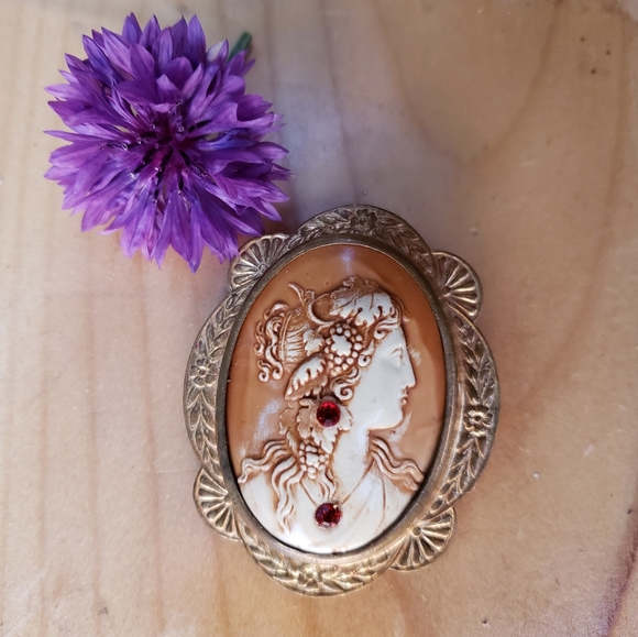 OOAK Gebuine Large Art Deco Cameo Habille Brooch - Picture 4 of 6